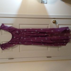 Abercrombie & Fitch purple Floral tie dress